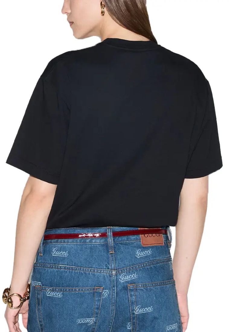 Printed Logo Cotton Jersey T-Shirt Black