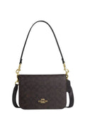 Quinn Bag In Signature Canvas Gold Walnut Black