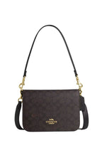 Quinn Bag In Signature Canvas Gold Walnut Black