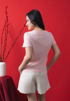 Maison De Rola Embroidery T-Shirt Pink