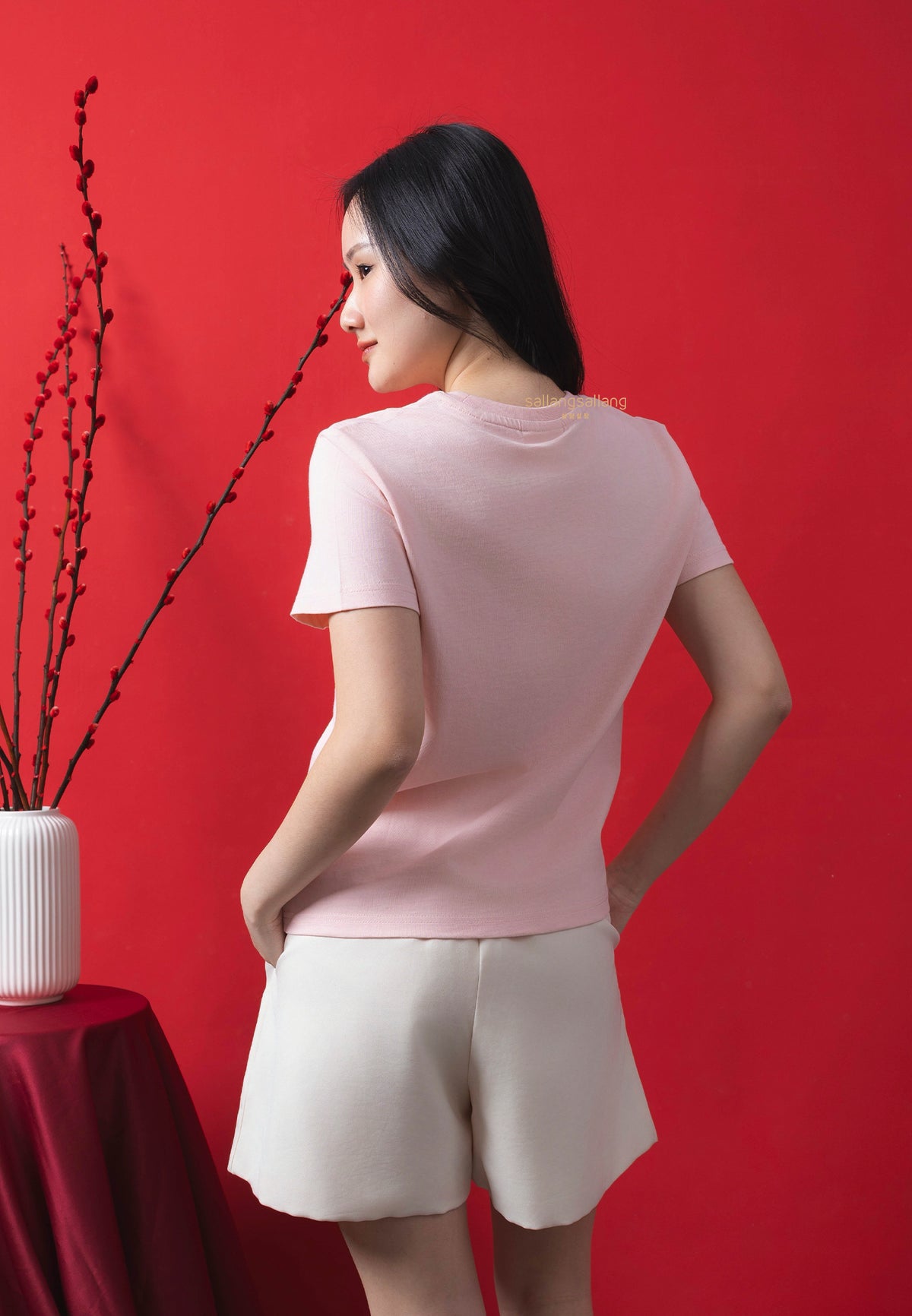 Maison De Rola Embroidery T-Shirt Pink