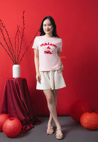 Maison De Rola Embroidery T-Shirt Pink