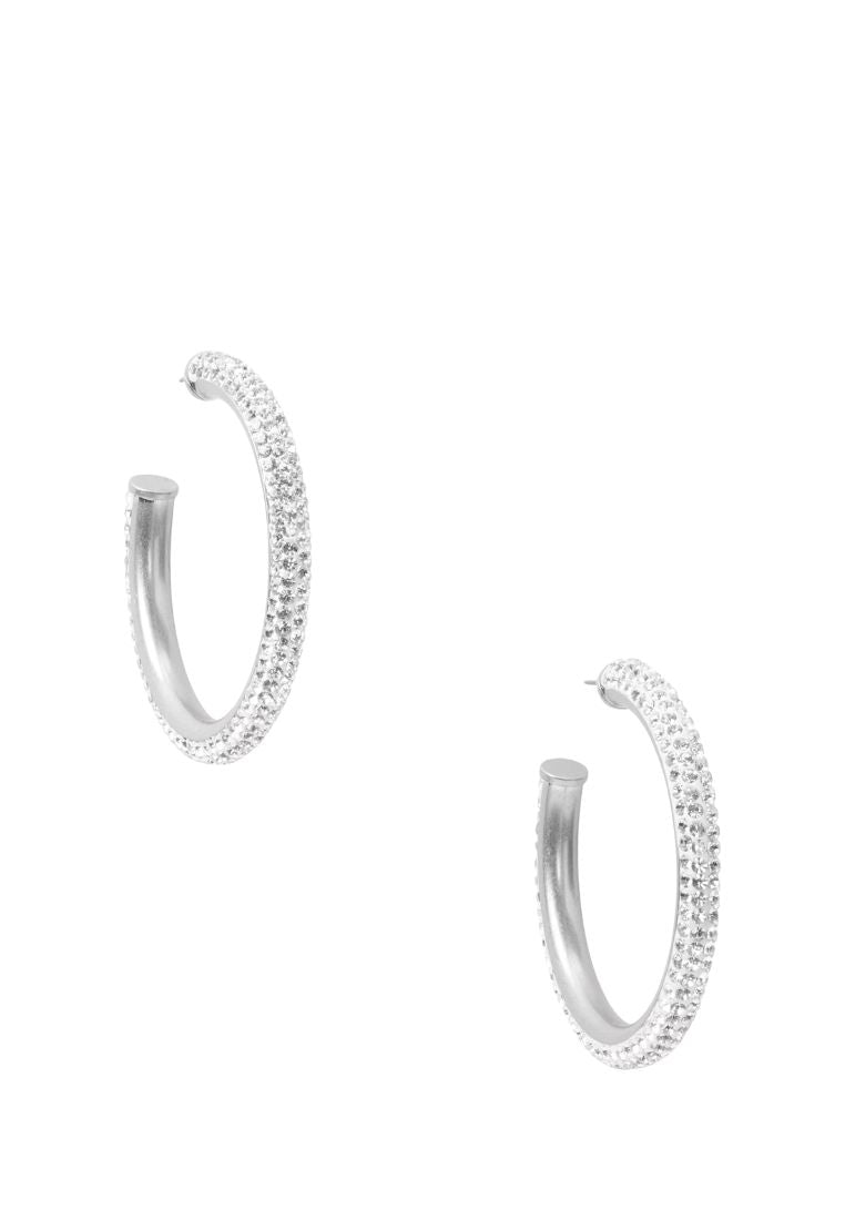 Razzle Dazzle Hoops Clear Silver