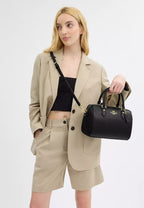 Rowan Satchel Bag Crossgrain Gold Black