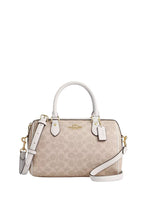 Rowan Satchel Bag In Signature Canvas Gold Sand Chalk