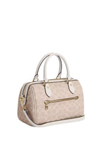 Rowan Satchel Bag In Signature Canvas Gold Sand Chalk