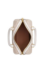 Rowan Satchel Bag In Signature Canvas Gold Sand Chalk