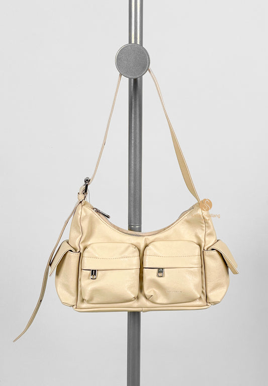 [DEFECT SALE 281] SAMO ONDOH Pocket Mug Bag M Nappa Milktea