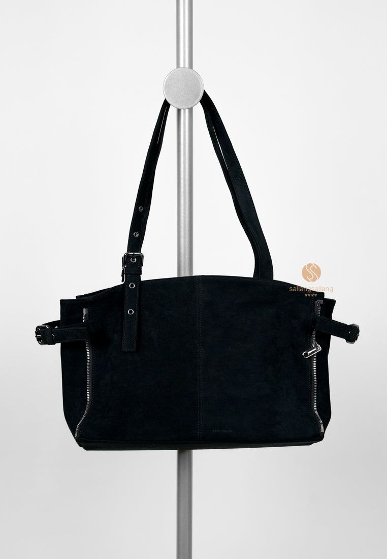 [DEFECT SALE 266] Zipper Shopper Suede Black M