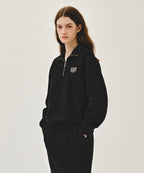 SMALL CLASSIC LOGO HALF ZIPUP SWEATSHIRT black
