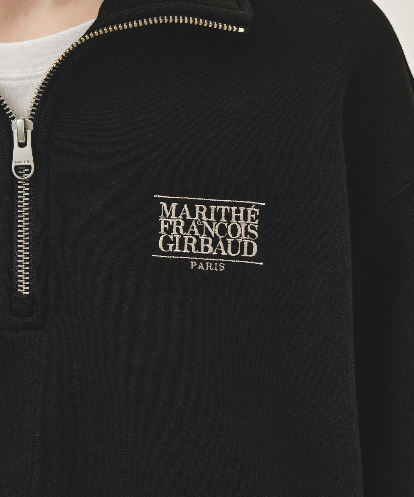 SMALL CLASSIC LOGO HALF ZIPUP SWEATSHIRT black