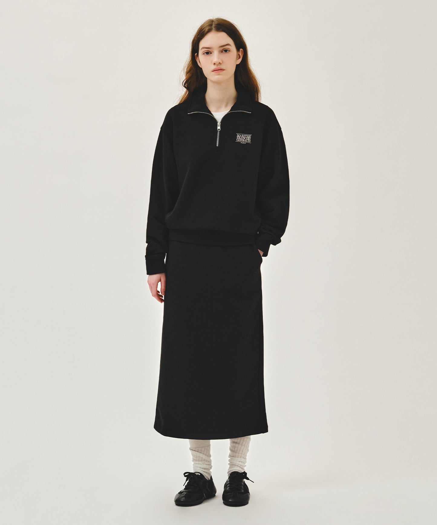 SMALL CLASSIC LOGO HALF ZIPUP SWEATSHIRT black