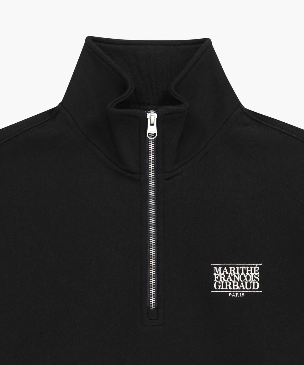 SMALL CLASSIC LOGO HALF ZIPUP SWEATSHIRT black