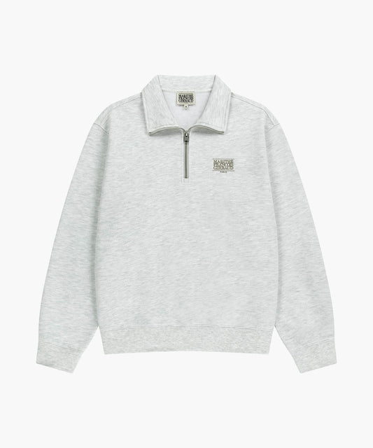 SMALL CLASSIC LOGO HALF ZIPUP SWEATSHIRT light heather gray