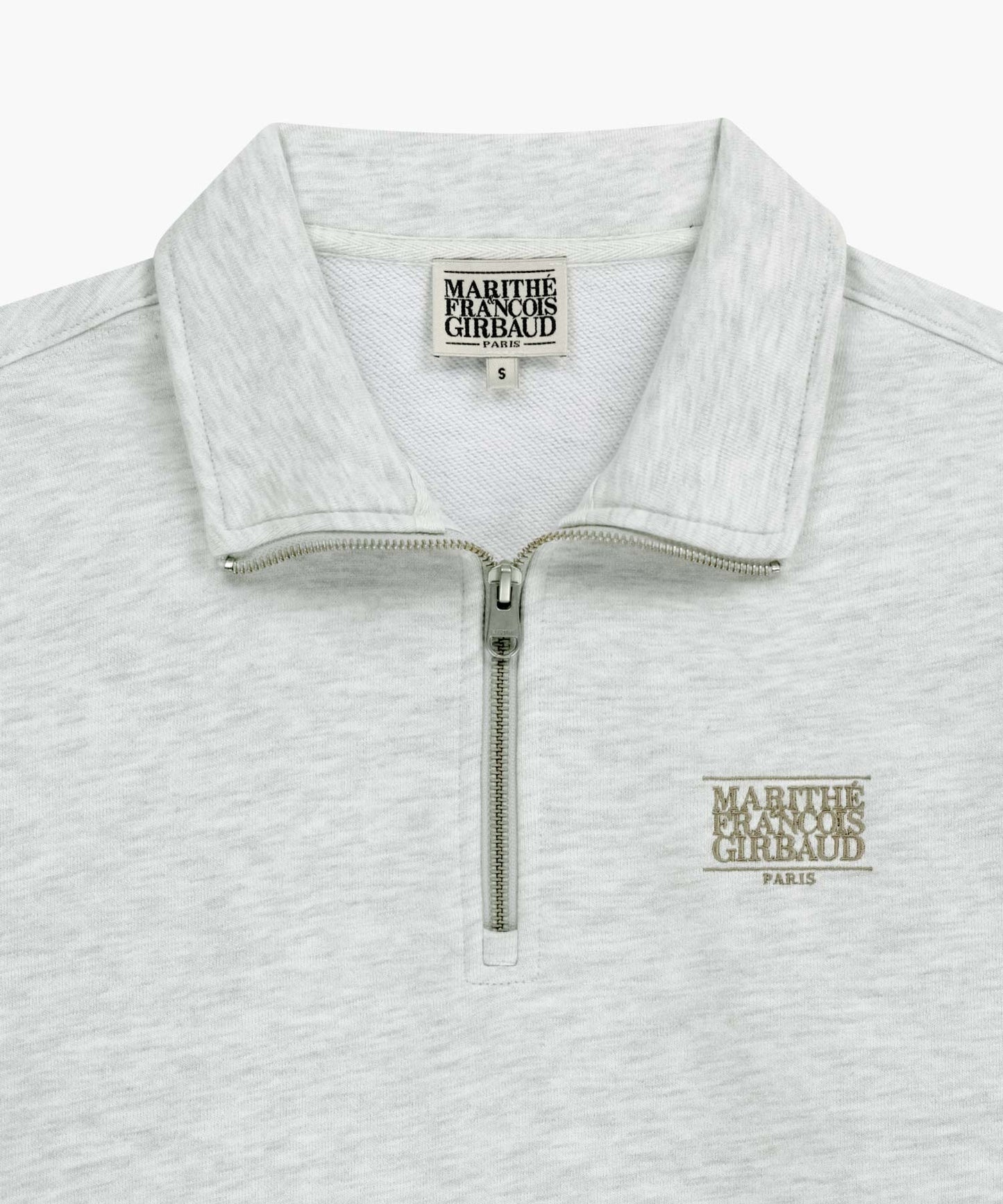 SMALL CLASSIC LOGO HALF ZIPUP SWEATSHIRT light heather gray