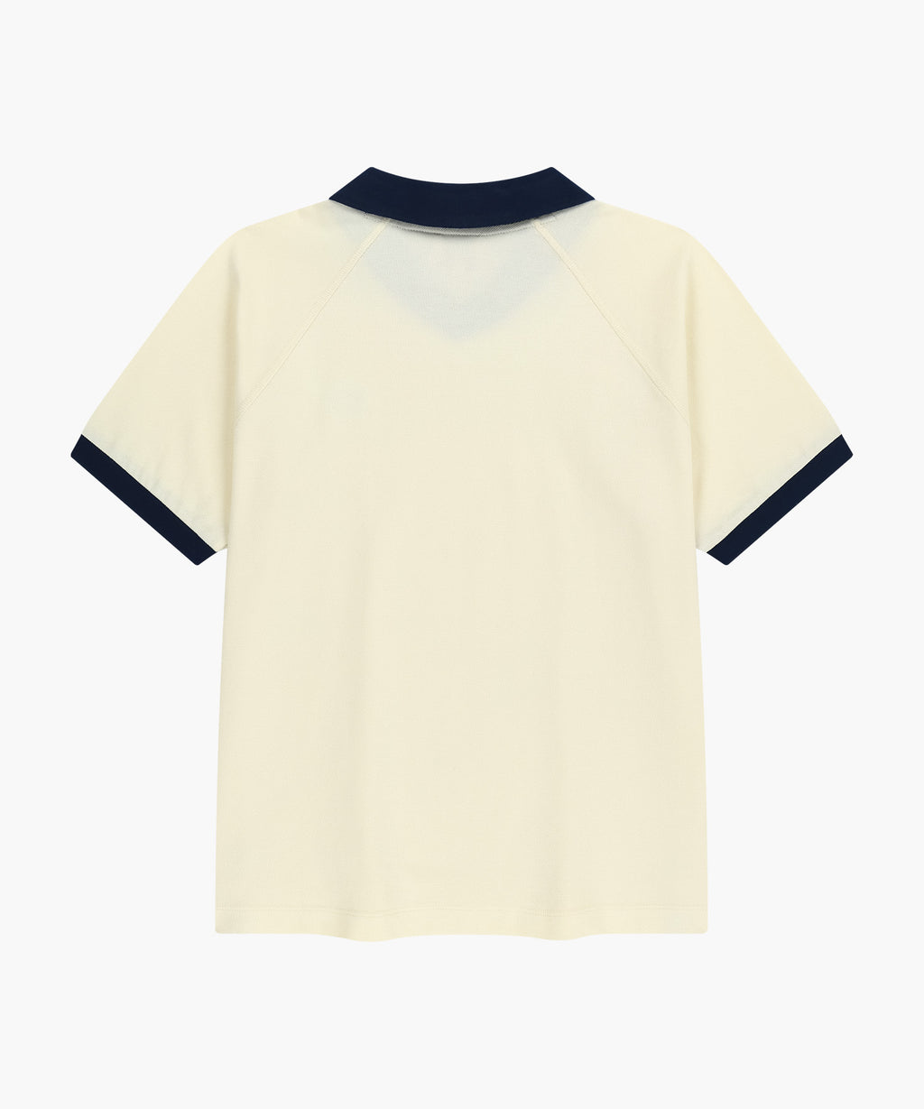 SMALL CLASSIC LOGO PK COLLAR POINT TEE ivory