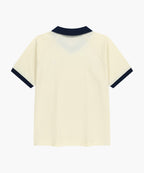 SMALL CLASSIC LOGO PK COLLAR POINT TEE ivory