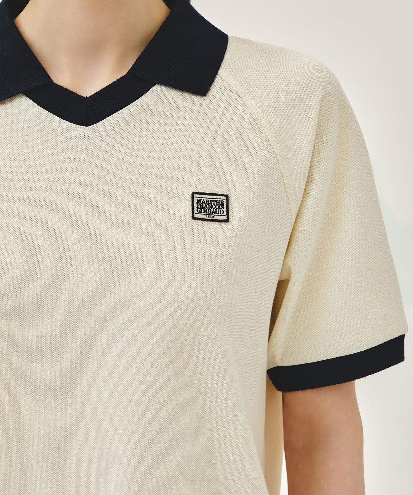 SMALL CLASSIC LOGO PK COLLAR POINT TEE ivory