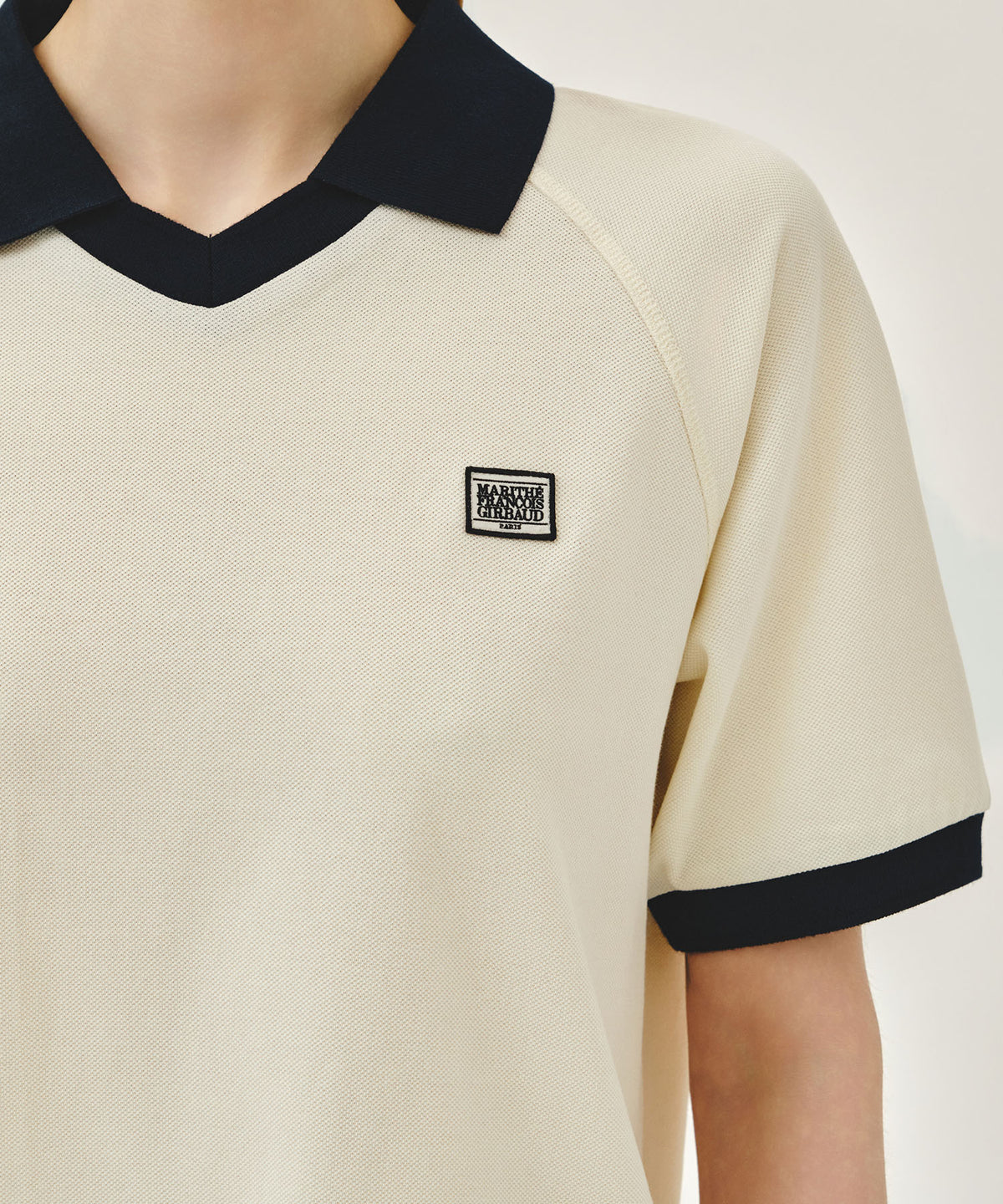 SMALL CLASSIC LOGO PK COLLAR POINT TEE ivory