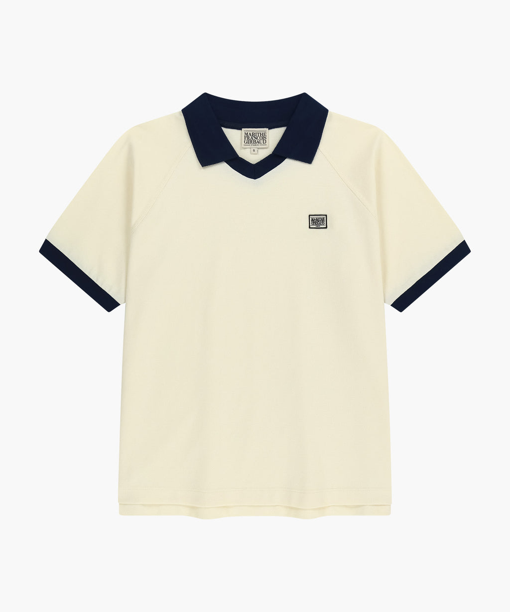 SMALL CLASSIC LOGO PK COLLAR POINT TEE ivory