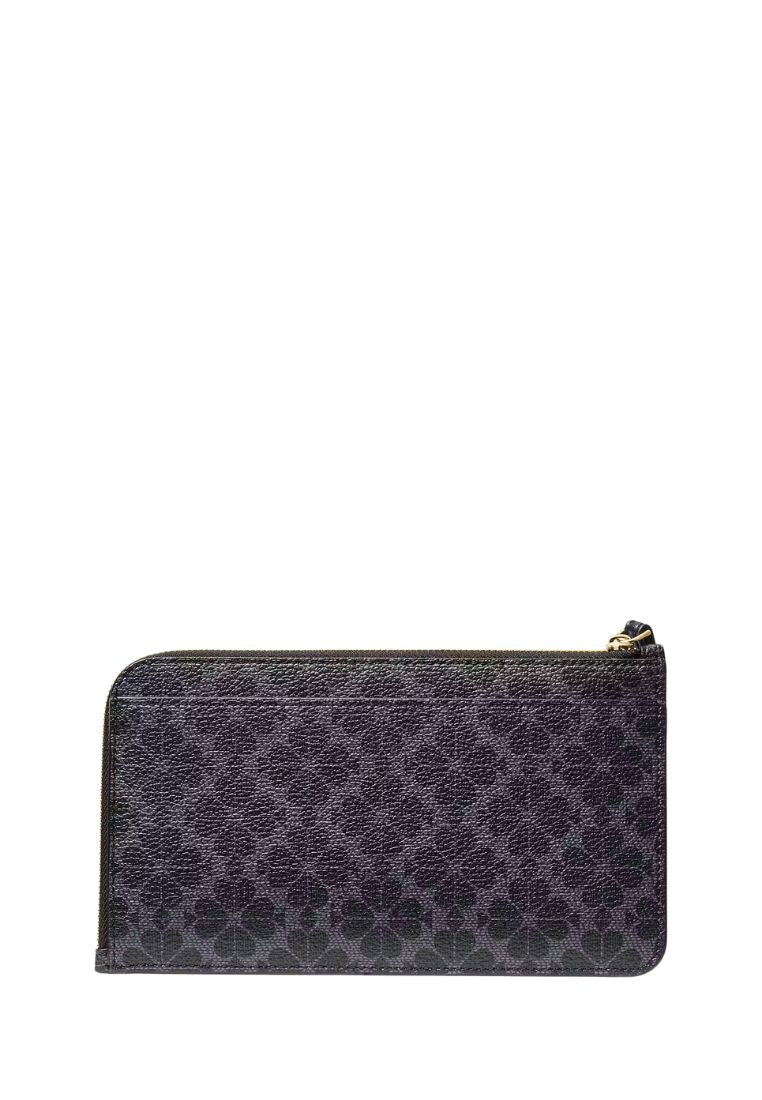 Lucy Spade Flower Medium L-Zip Wristlet Black