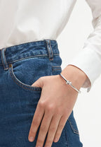 Sailor's Knot Hinge Bangle Silver