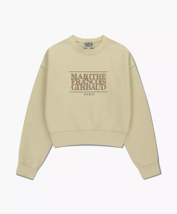 W Classic Logo Crop Sweatshirt Light Yellow