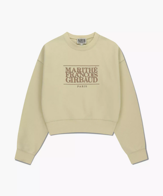 W Classic Logo Crop Sweatshirt Light Yellow