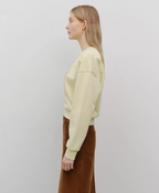 W Classic Logo Crop Sweatshirt Light Yellow