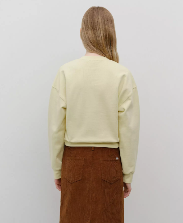 W Classic Logo Crop Sweatshirt Light Yellow