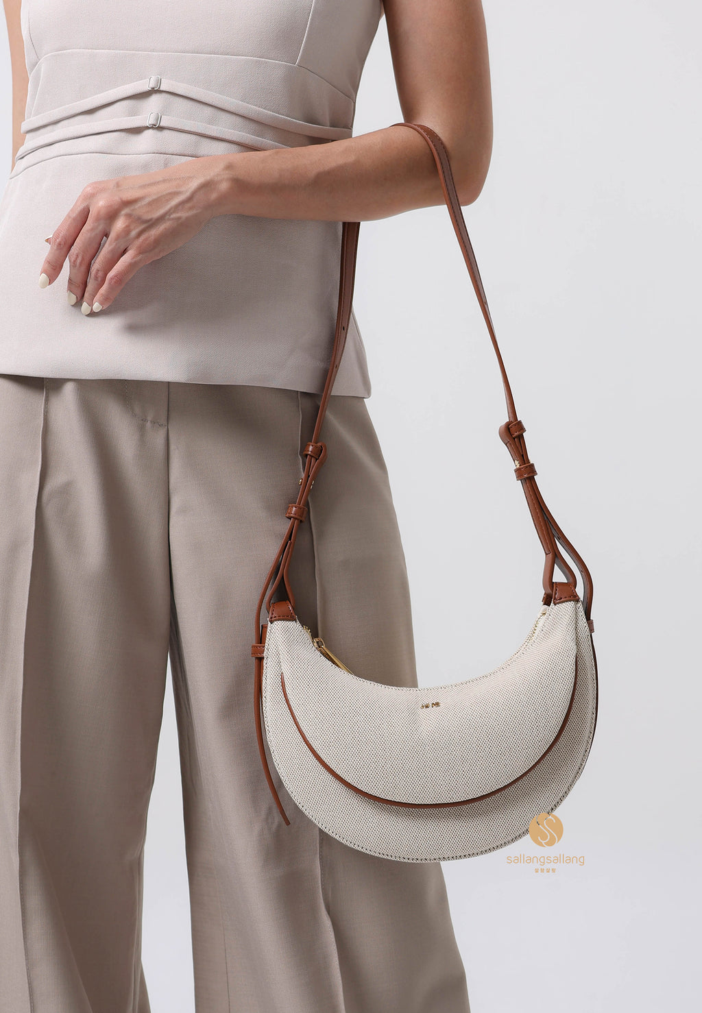 Sharon Crossbody Bag - Brown Canvas