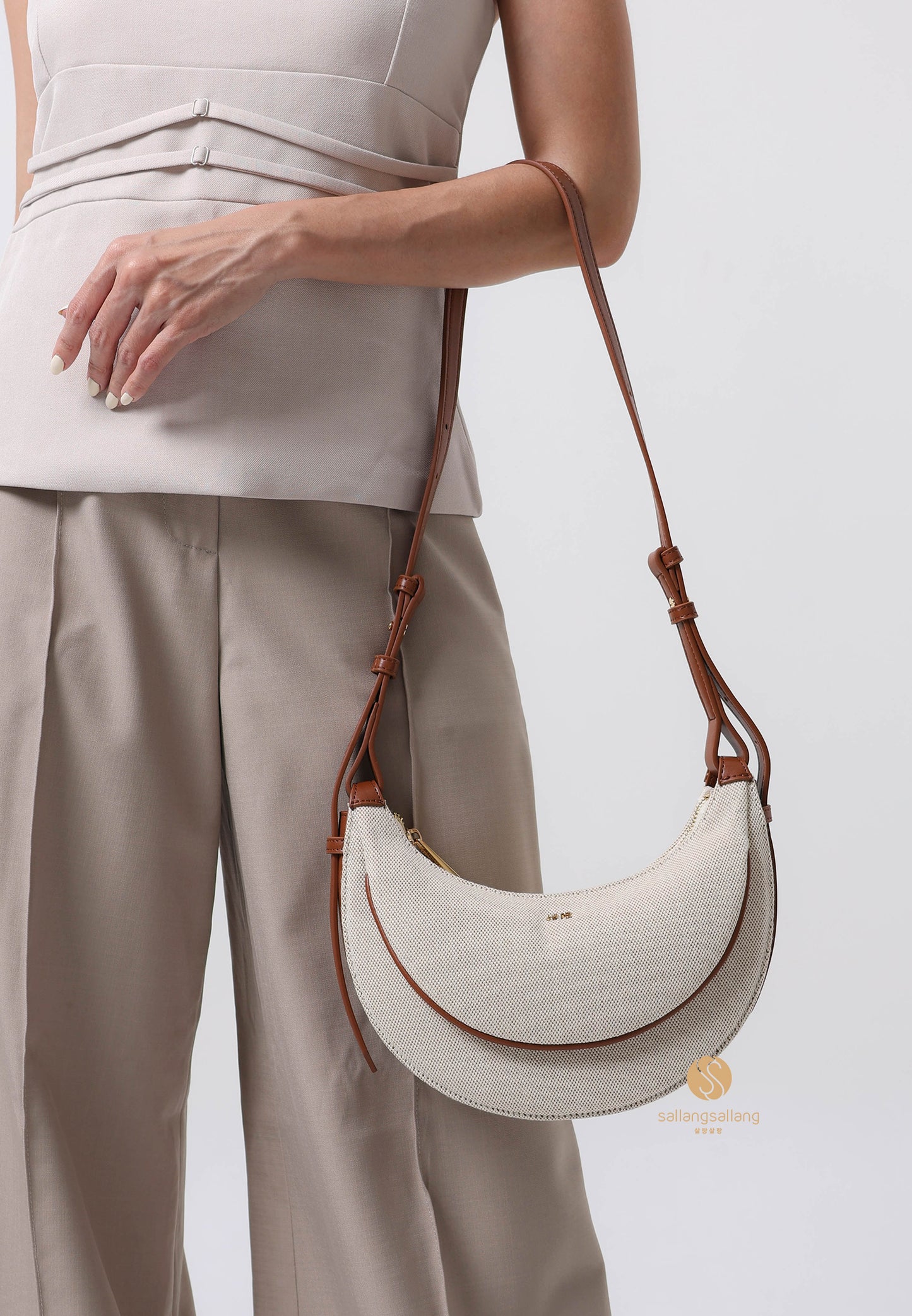Sharon Crossbody Bag - Brown Canvas