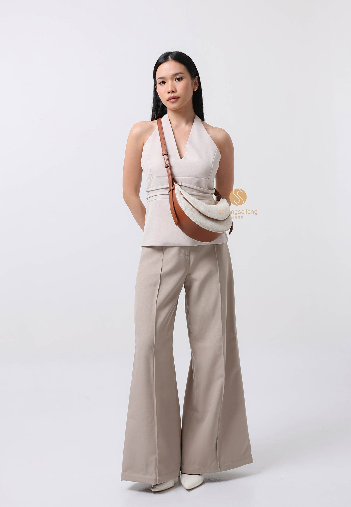 Sharon Crossbody Bag - Brown Canvas