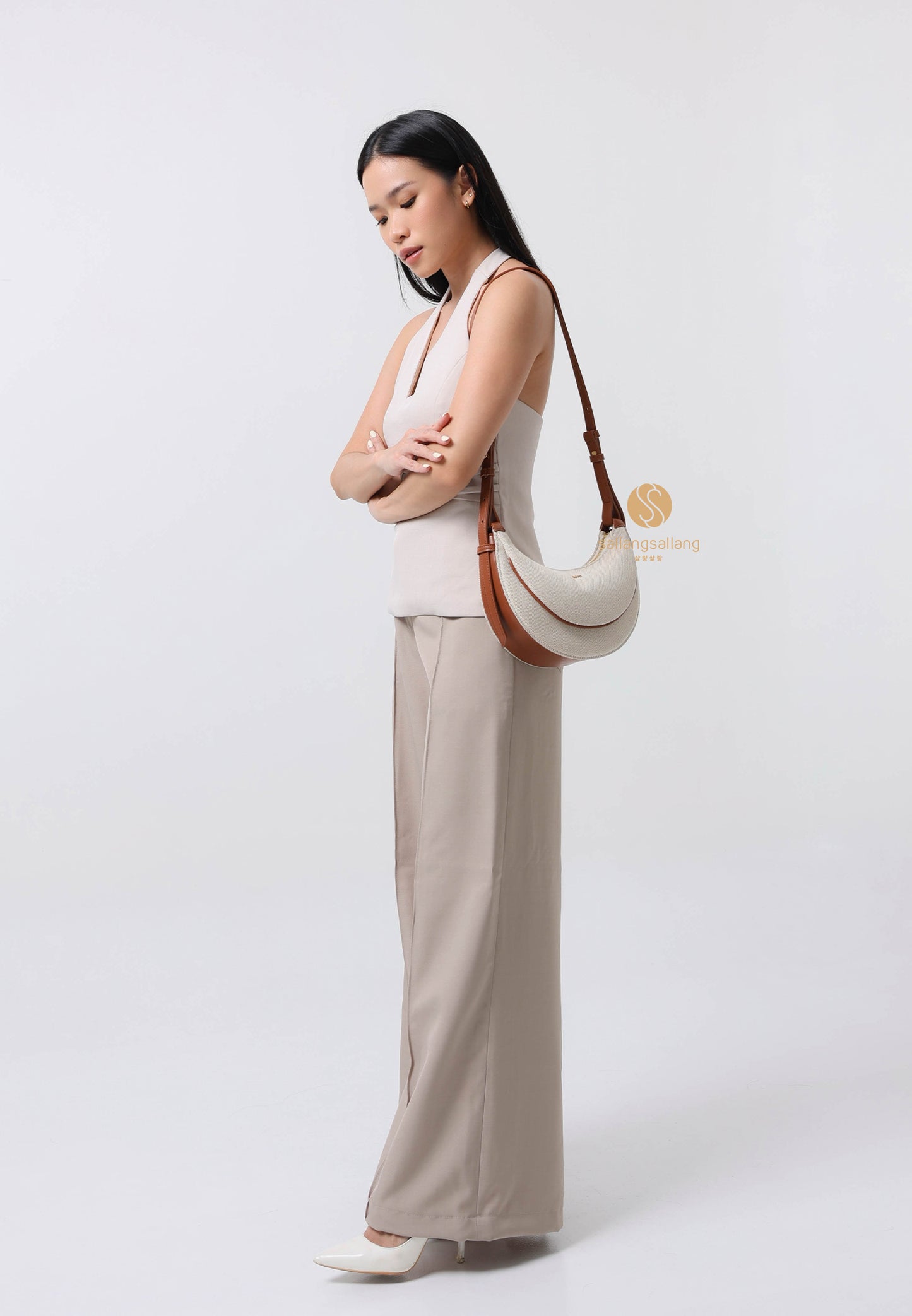 Sharon Crossbody Bag - Brown Canvas