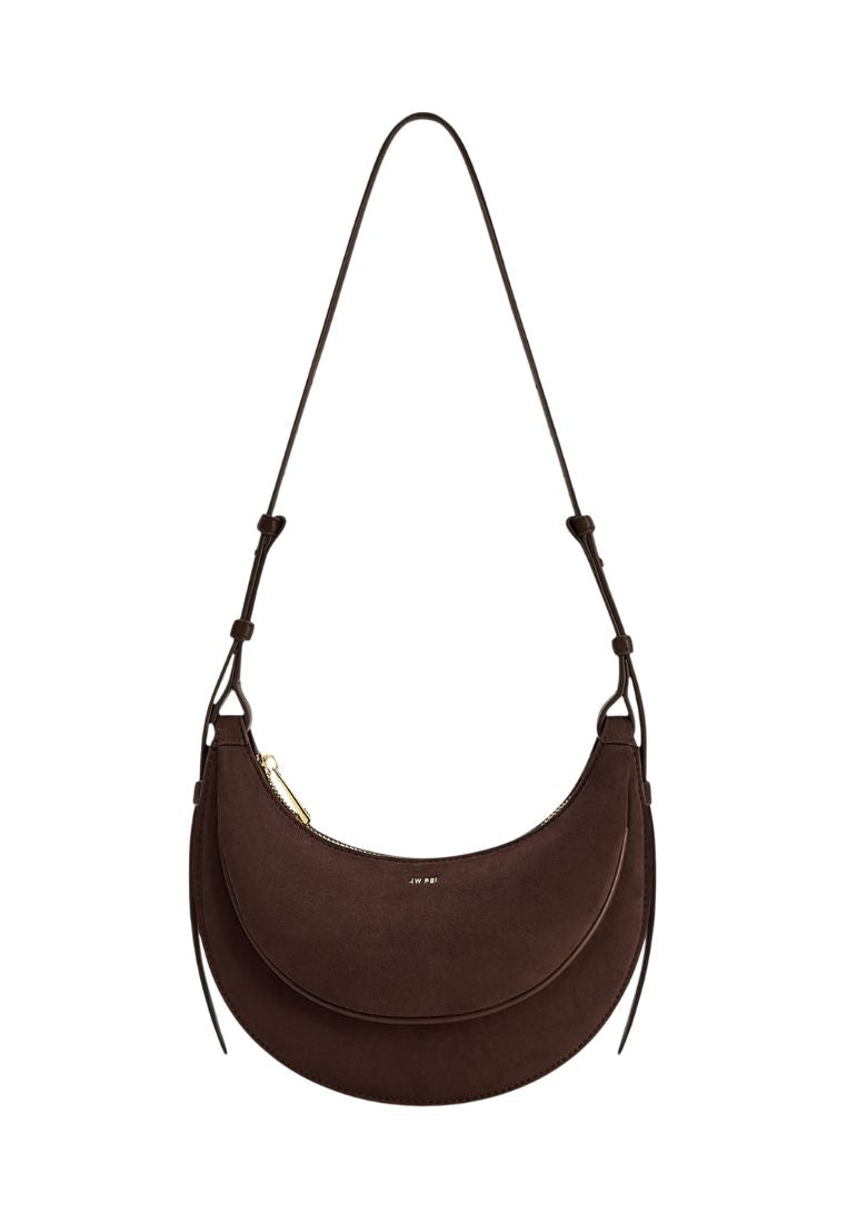 Sharon Faux Suede Crossbody Bag - Coffee Brown
