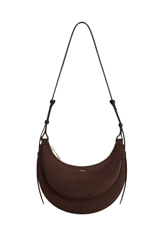 Sharon Faux Suede Crossbody Bag - Coffee Brown
