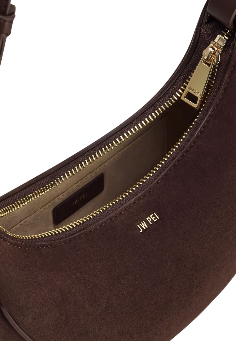 Sharon Faux Suede Crossbody Bag - Coffee Brown