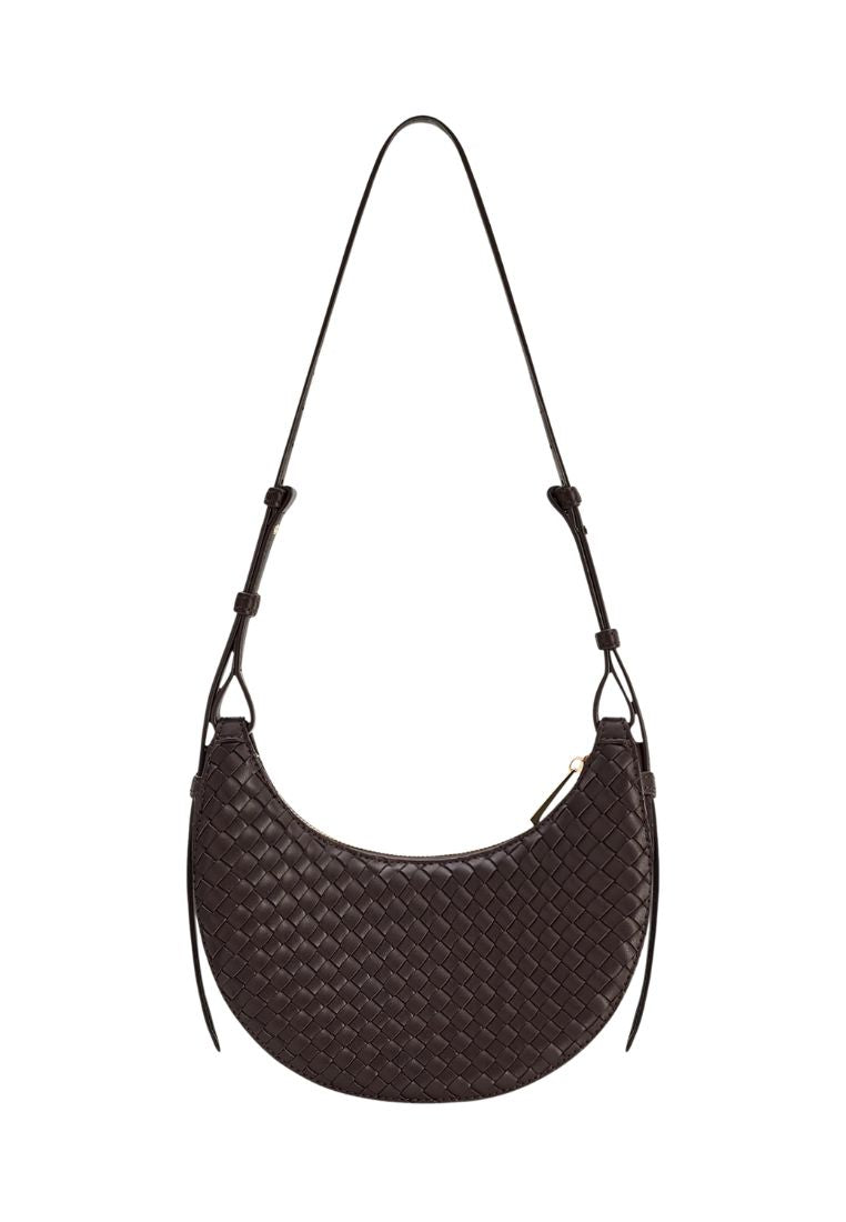 Sharon Woven Crossbody Bag - Coffee Brown