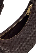 Sharon Woven Crossbody Bag - Coffee Brown