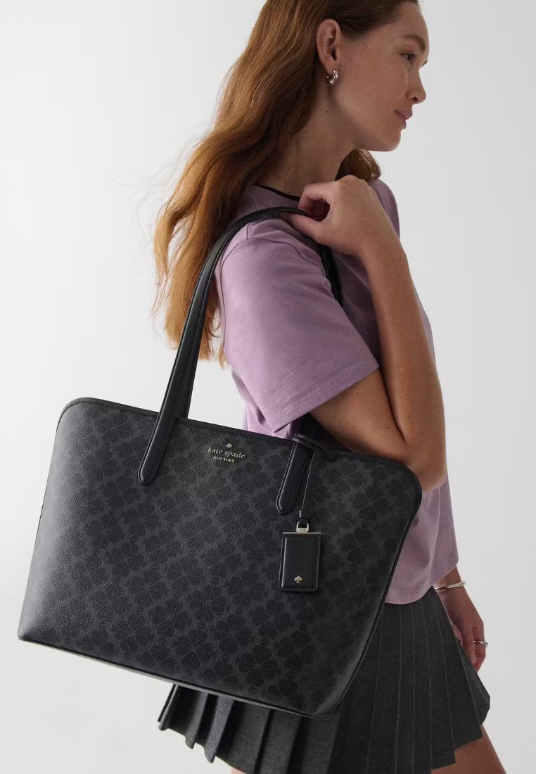 Signature Spade Flower Large Tote Black