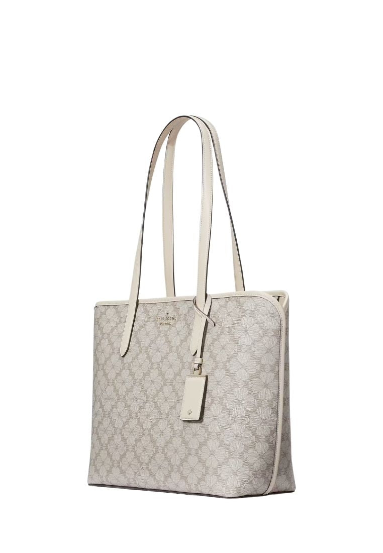 Signature Spade Flower Large Tote Dark Beige Multi