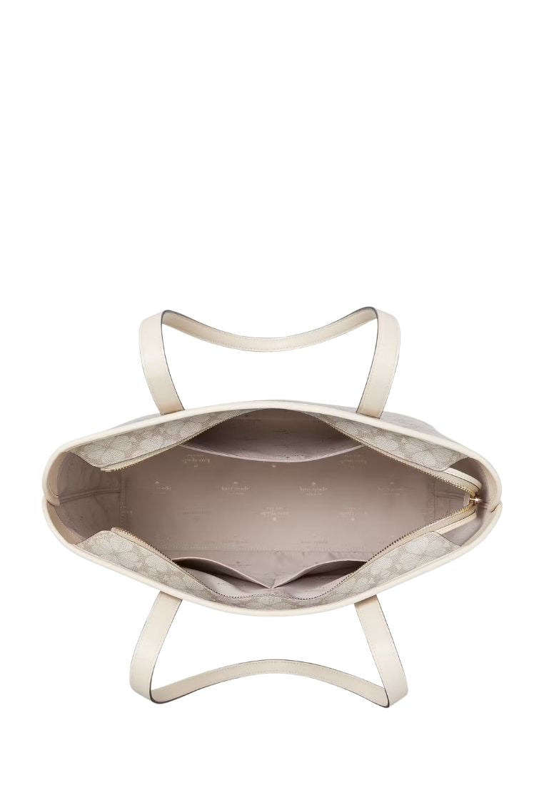 Signature Spade Flower Large Tote Dark Beige Multi