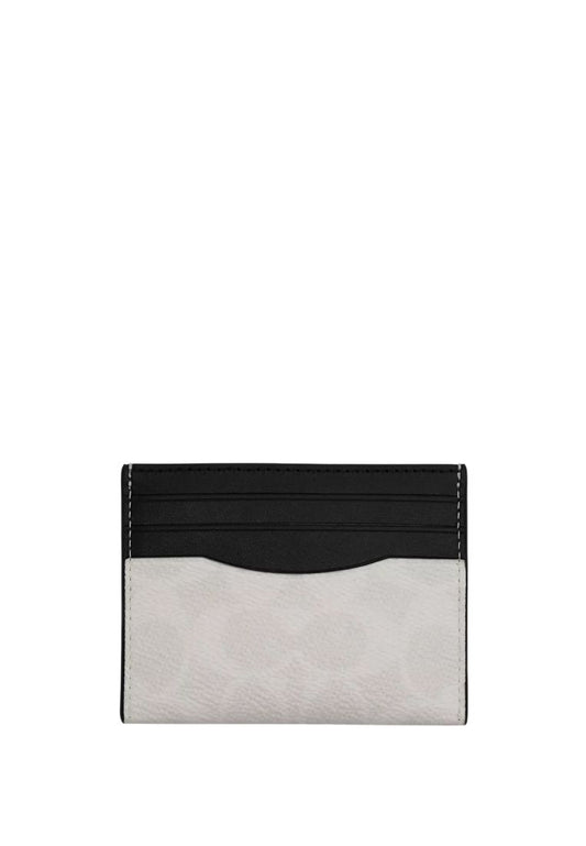 Slim Id Card Case In Signature Canvas Chalk Black