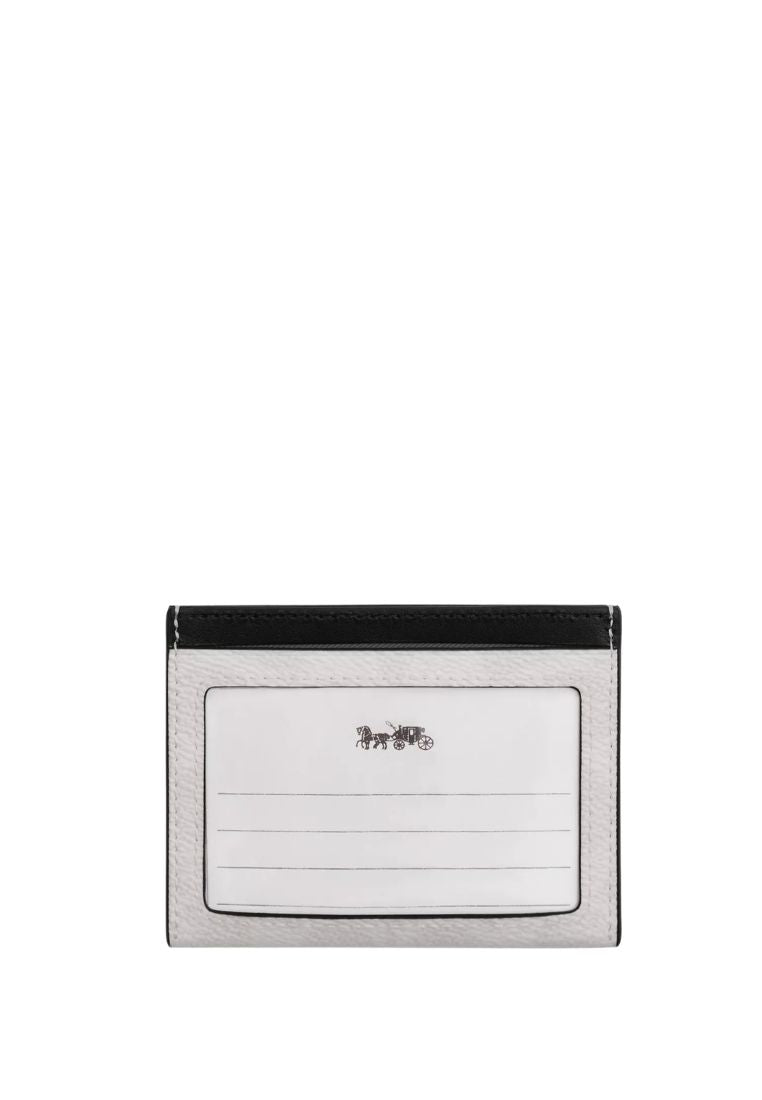 Slim Id Card Case In Signature Canvas Chalk Black