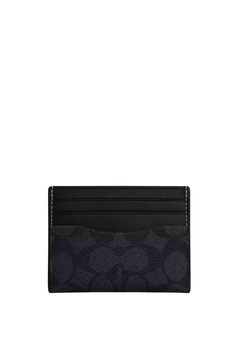 Slim Id Card Case In Signature Canvas Charcoal Black
