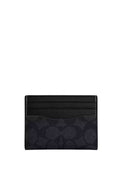 Slim Id Card Case In Signature Canvas Charcoal Black