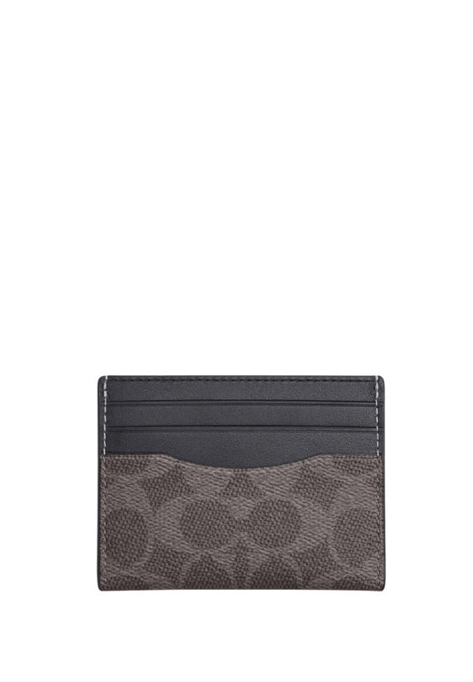 Slim Id Card Case In Signature Canvas Grey Charcoal