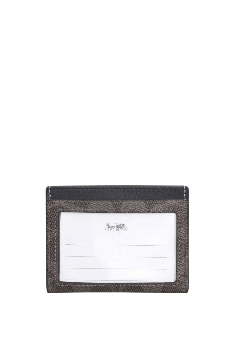 Slim Id Card Case In Signature Canvas Grey Charcoal