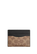 Slim Id Card Case In Signature Canvas Tan Black