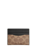 Slim Id Card Case In Signature Canvas Tan Black